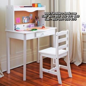 Meja Belajar Kayu Minimalis Putih
