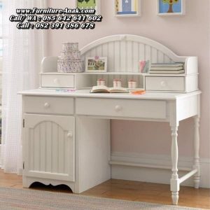 Meja Belajar Minimalis Kayu Warna Putih