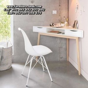 Meja Belajar Kayu Sudut Minimalis Scandinavian