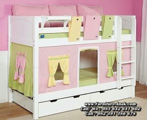 Tempat Tidur Anak Tingkat Minimalis Putih