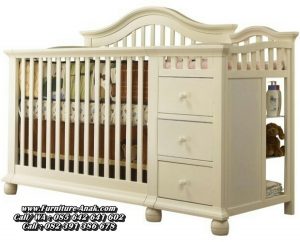 Box Bayi Kayu Warna Putih Laci