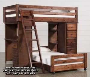 Ranjang Tempat Tidur Tingkat Anak Kayu Jati
