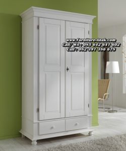 Lemari Pakaian Minimalis 2 Pintu Kayu
