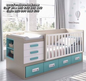 Set Tempat Tidur Bayi Minimalis Kayu