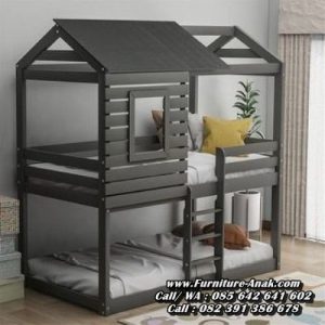 Tempat Tidur Tingkat Kayu Model Rumah