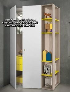 Lemari Pakaian Anak 2 Pintu Warna Putih