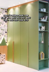 Lemari Pakaian Anak Minimalis Warna Hijau