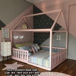 Tempat Tidur Anak Kayu Desain Rangka Rumah