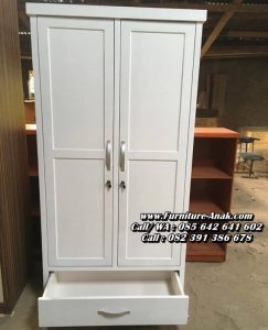 Lemari Pakaian Anak Minimalis Putih 2 Pintu