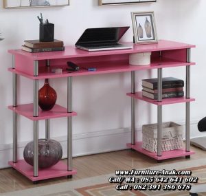 Meja Belajar Minimalis Warna Pink Kaki Besi