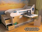 Tempat Tidur Anak Kayu Model Pesawat