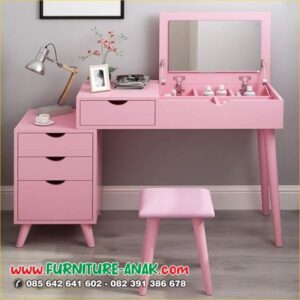 Meja Rias Minimalis Anak Warna Pink