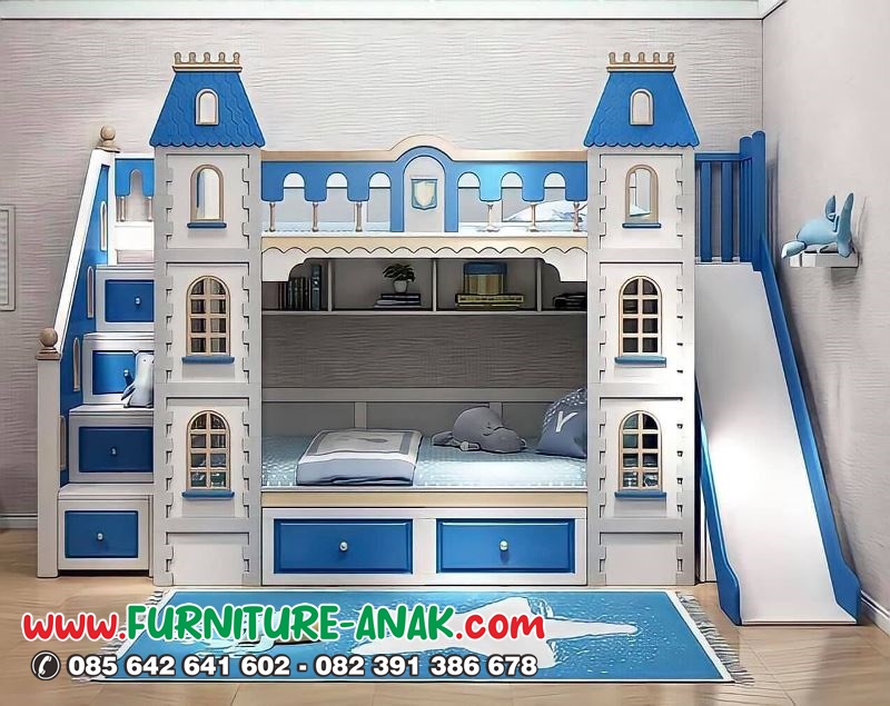 Tempat Tidur Anak Tingkat Perosotan Castle