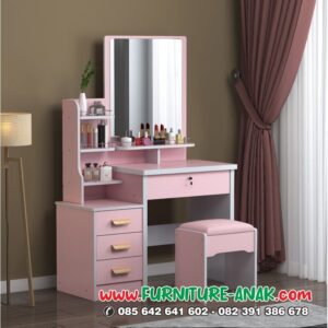 Meja Rias Minimalis Anak Perempuan Pink