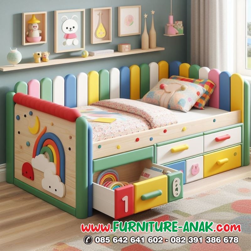 Tempat Tidur Anak Cantik Warna Warni