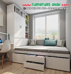 Model Tempat Tidur Anak Minimalis Kayu Putih