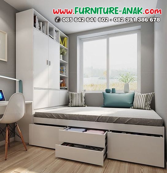Model Tempat Tidur Anak Minimalis Kayu Putih